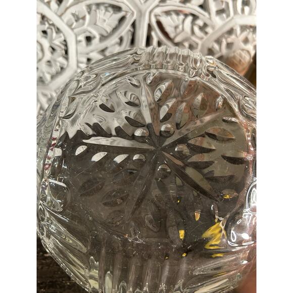 Fifth Avenue Crystal 9” Serving Dish Ornament Shape Bulb Christmas Vintage Glass - Picture 4 of 5